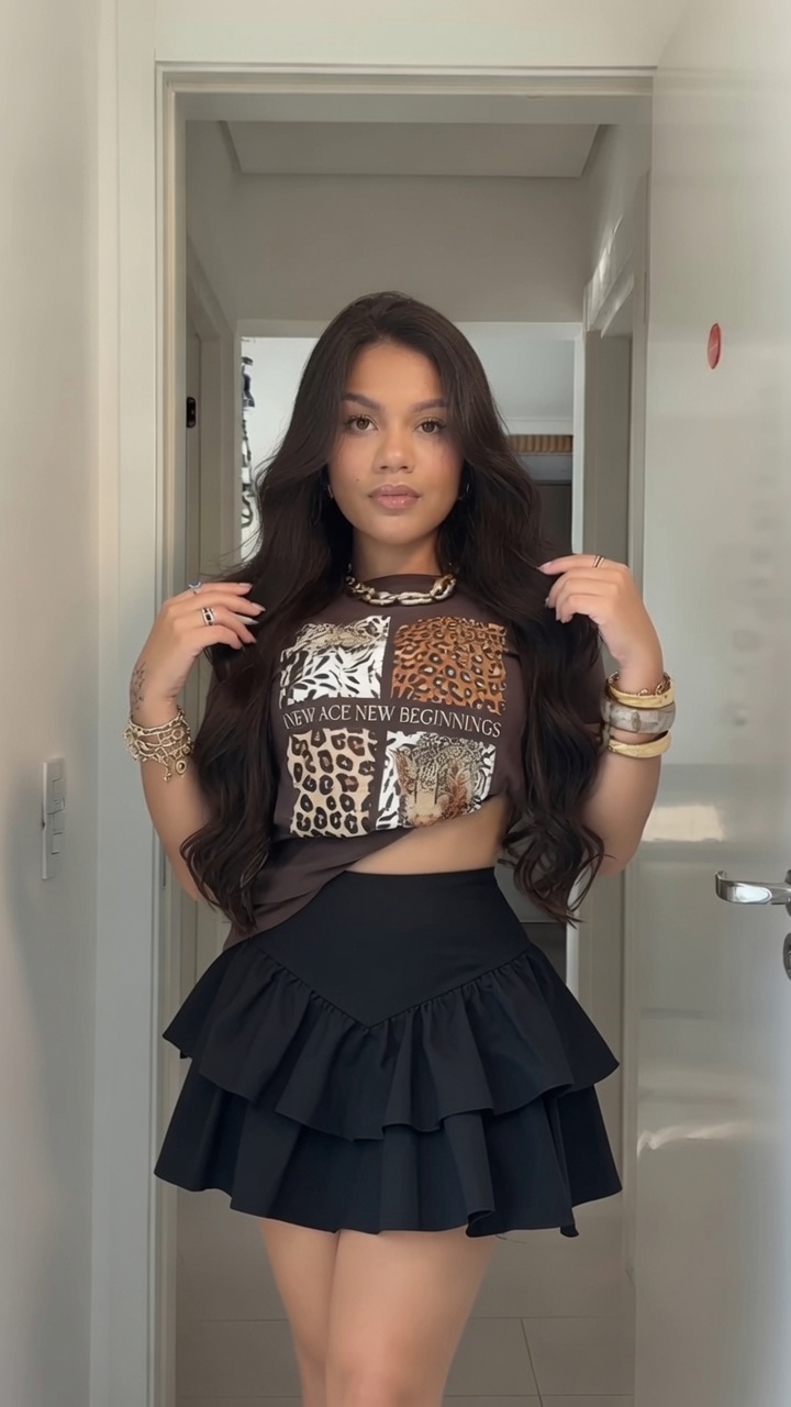 Conjunto Top e Saia Babados